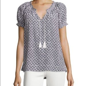 Joie ‘Masha’ Crepe Silk Blouse in Elephant-print